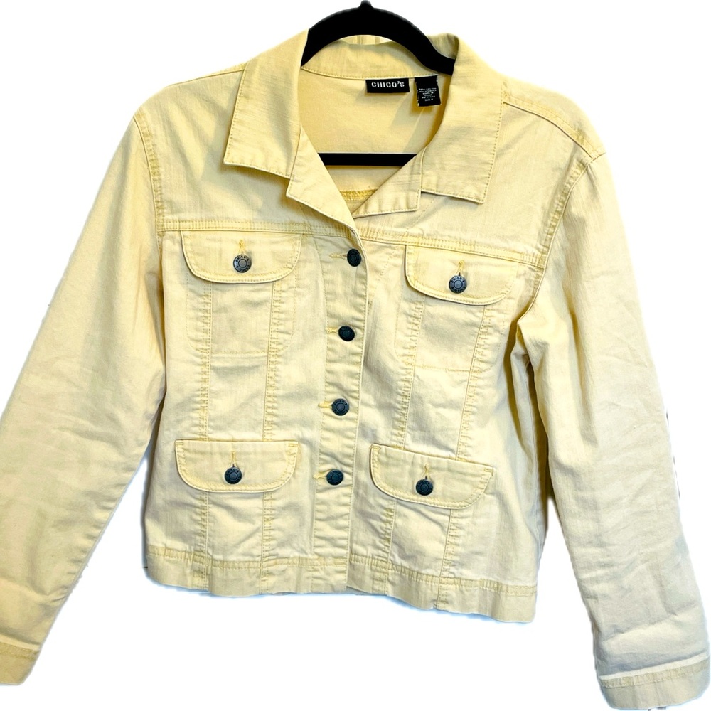 Chico’s Pale Yellow Jean Jacket